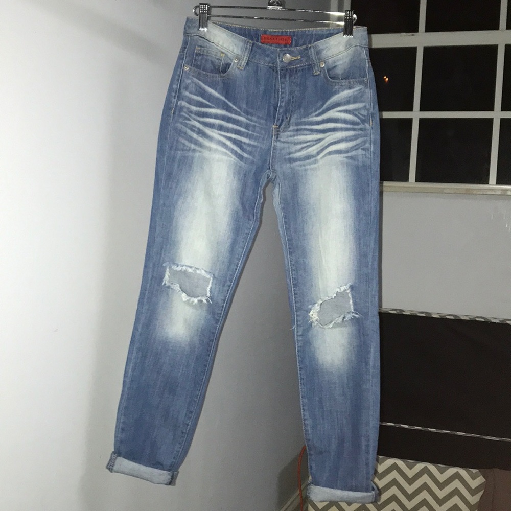 Slightly ripped jeans